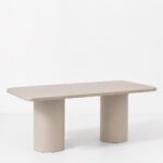 Alara Ivory Cream Microconcrete Dining Table