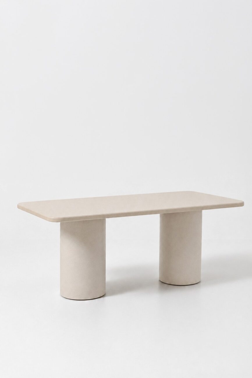 Alara Light Beige Microconcrete Dining Table