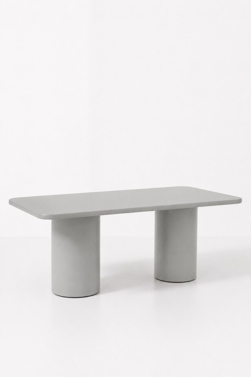 Alara Light Grey Microconcrete Dining Table