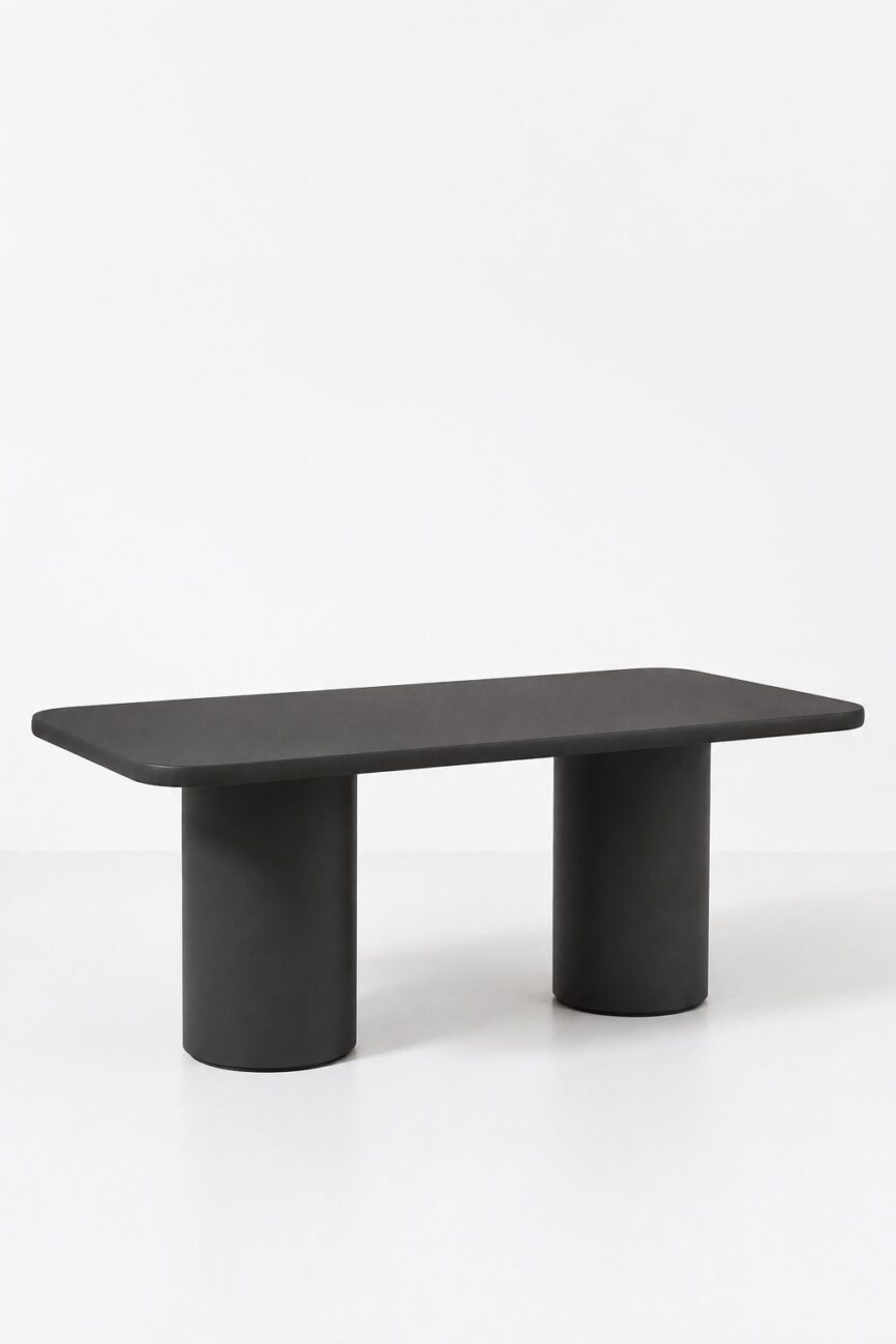 Alara Midnight Grey Microconcrete Dining Table