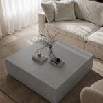 Felicity Ash Grey Microconcrete Square Coffee Table
