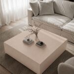 Felicity Ivory Cream Microconcrete Square Coffee Table