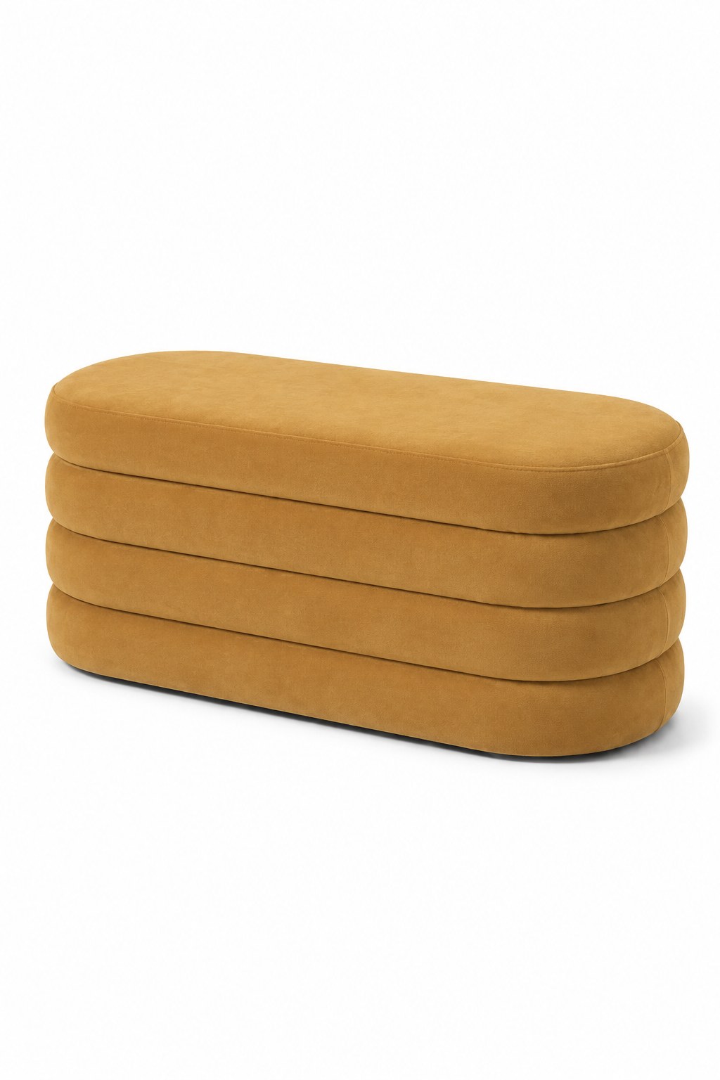 Sevil Mustard Layered Storage Bench