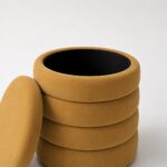 Sevil Mustard Layers Storage Pouf
