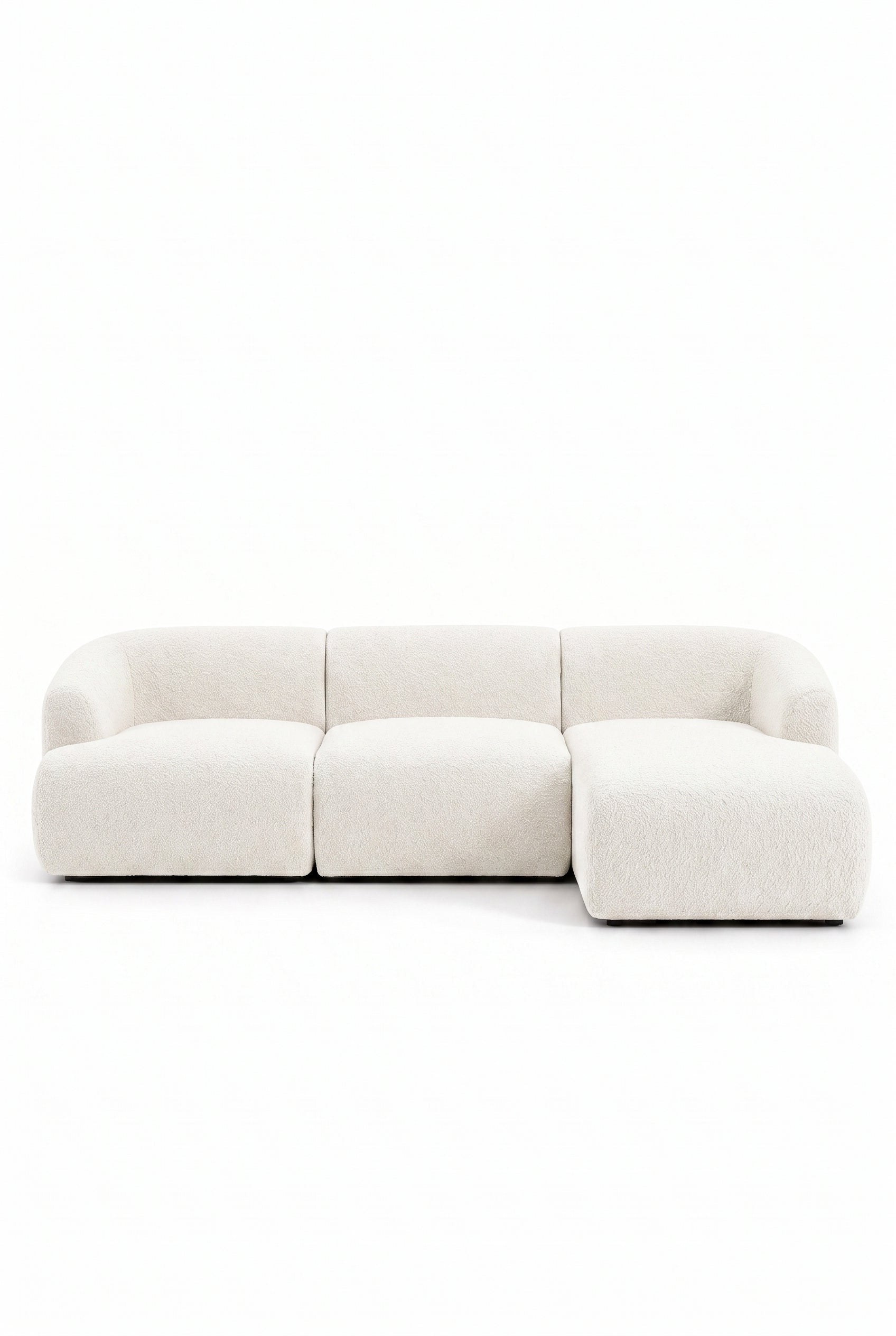 Sorena Off White Boucle 3 Seater Chaise Sofa - Image 2
