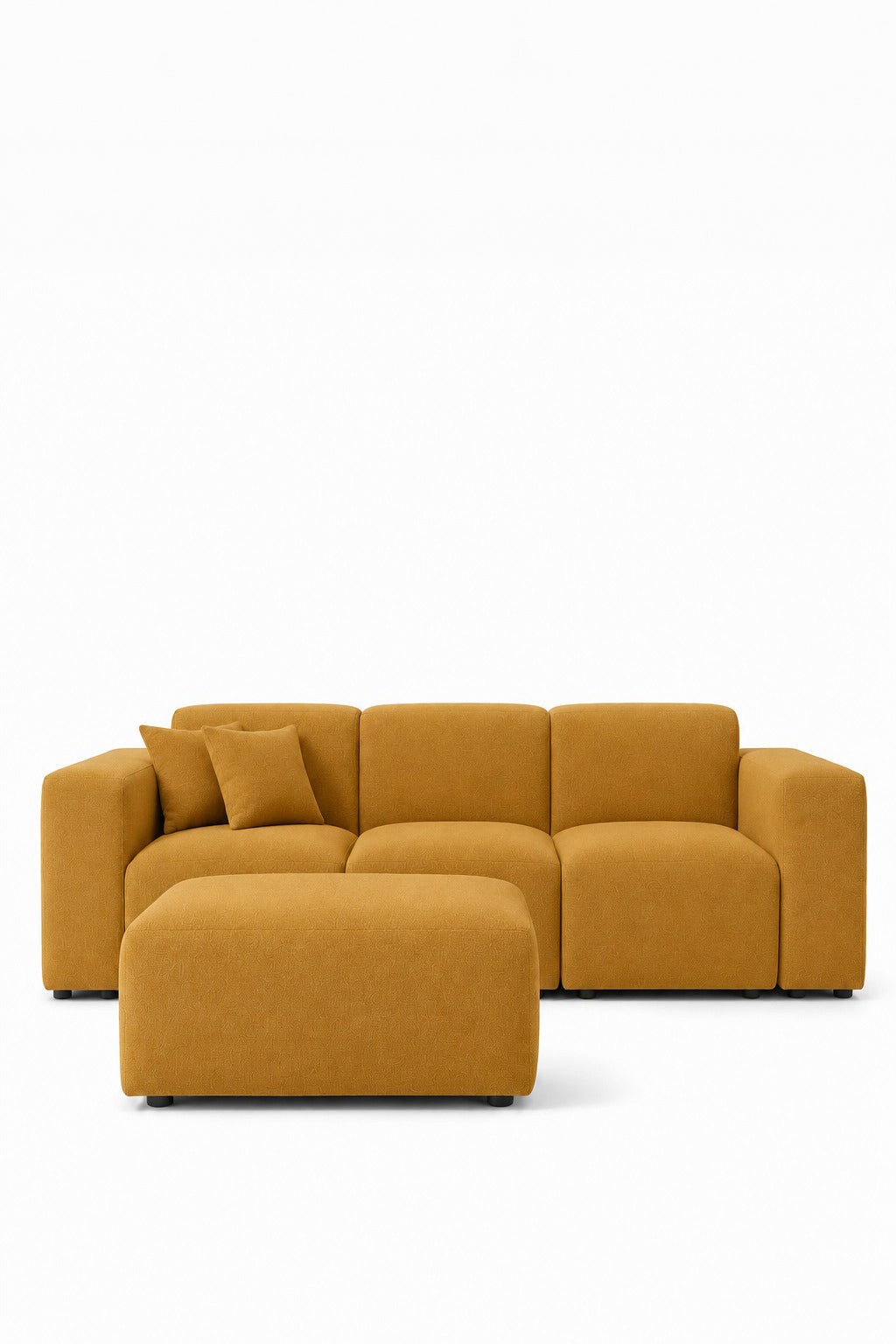Aysun Mustard Modular Sofa with Ottoman