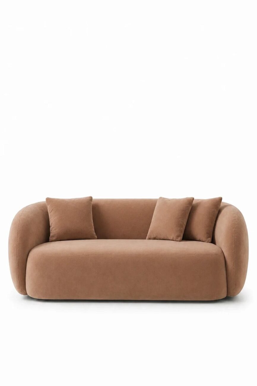 Amanti Camel Brown 3 Seater Sofa