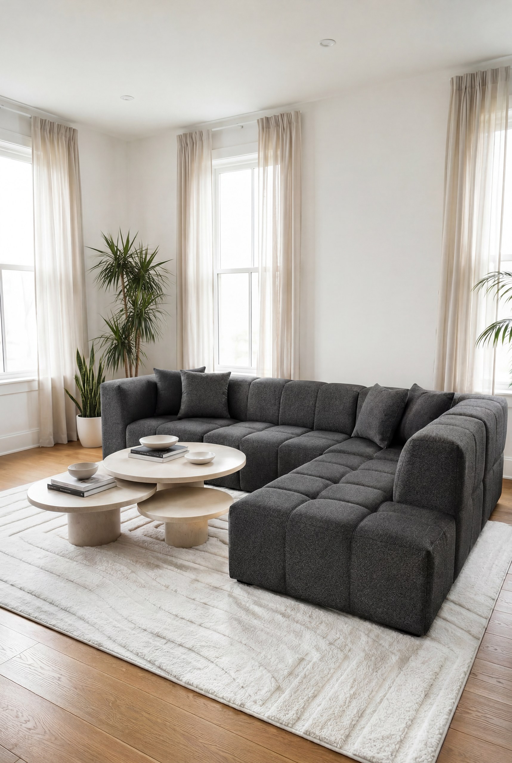 Marisa Charcoal L-Shape Sofa