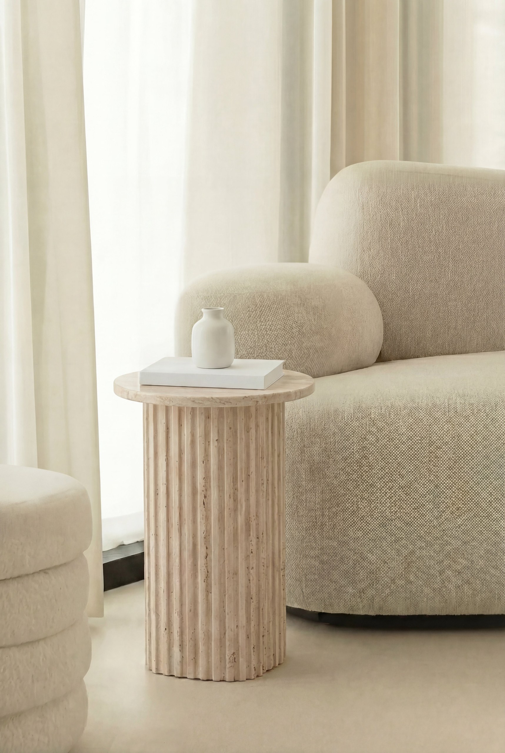 Jonquil Travertine Side Table
