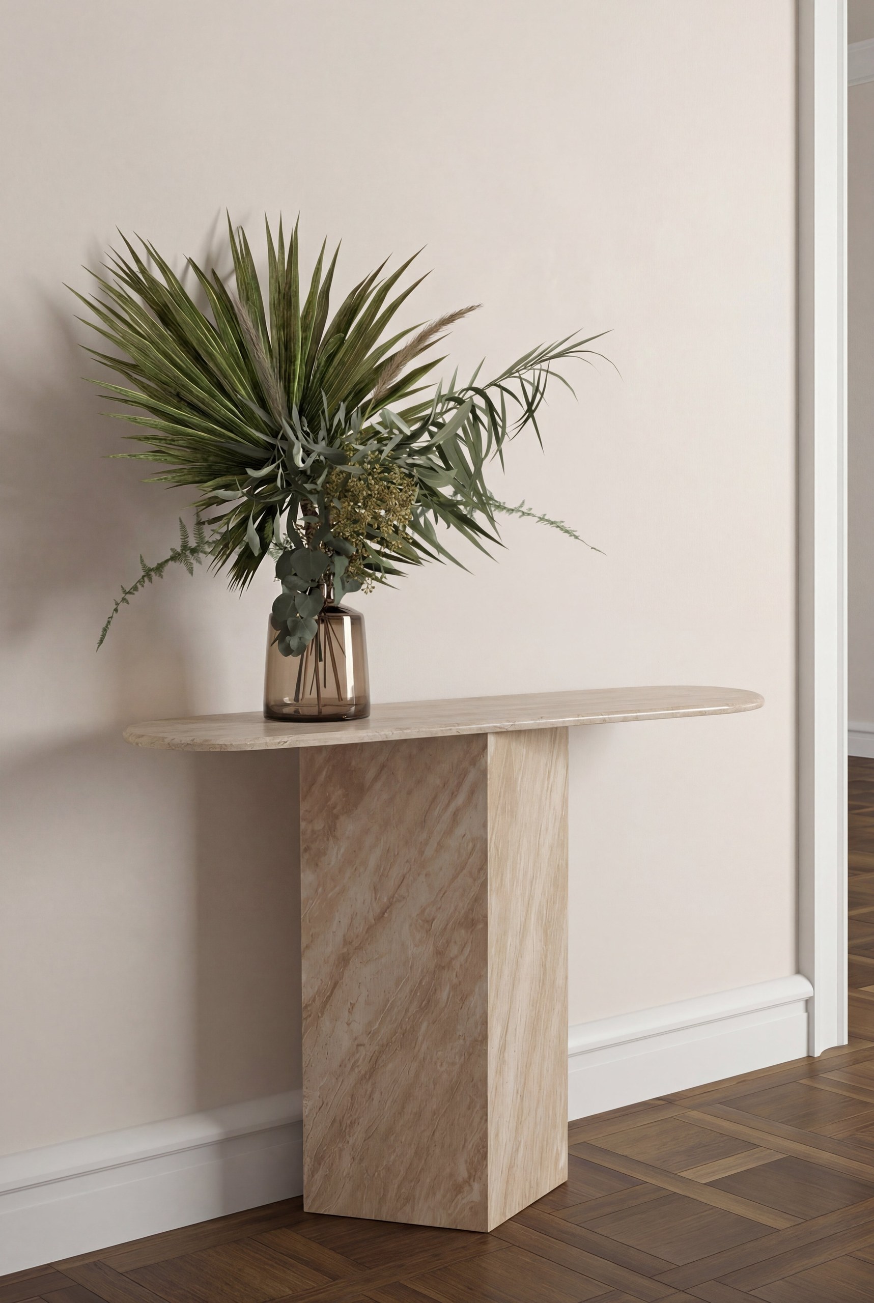 Candice Travertine Console Table