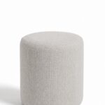Mira Warm Grey Round Pouf
