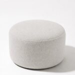 Mira Warm Grey Round Pouf (60CMx33CM)