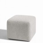 Noah Warm Grey Cube Pouf