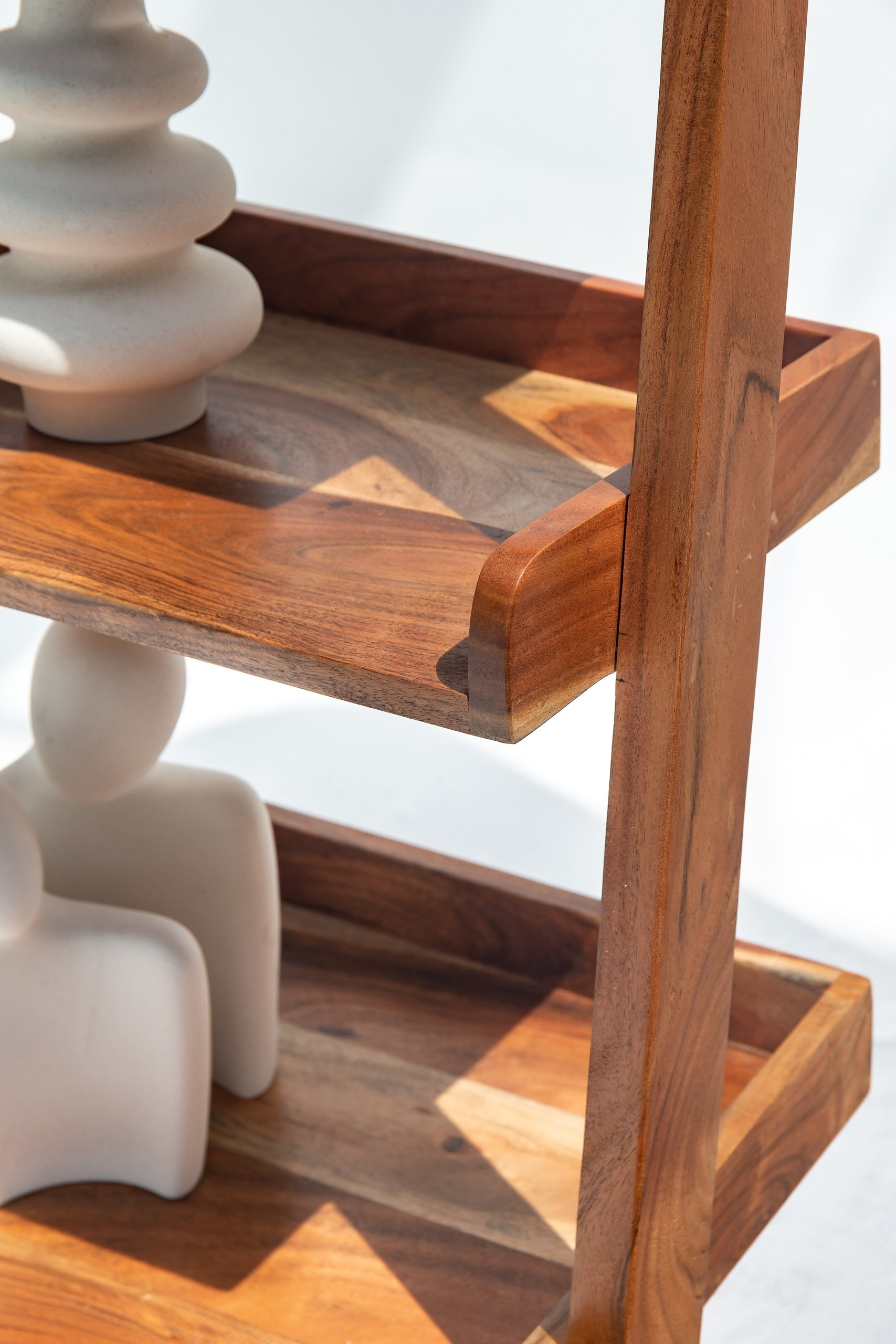 Vynna Acacia Wood Ladder Shelves - Image 2