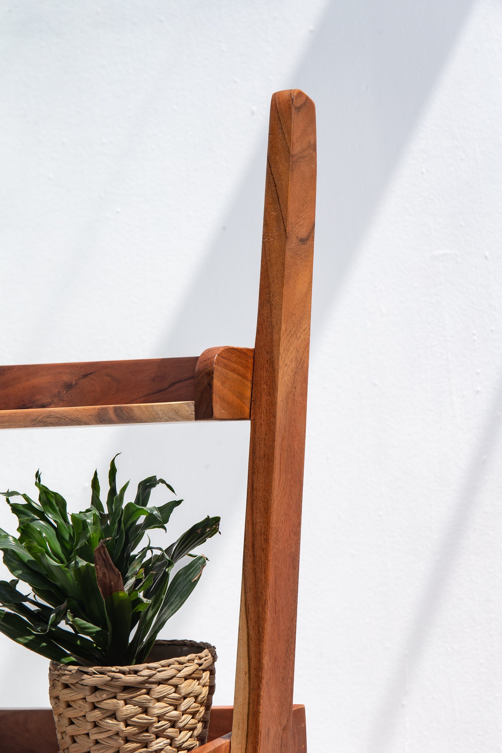 Vynna Acacia Wood Ladder Shelves - Image 4