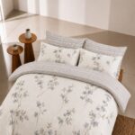 Sylvara Whisper Floral Printed King Bed Sheet, Duvet Cover & Pillowcase Set