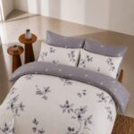 Vionra Ivory Floral King Bed Sheet, Duvet Cover & Pillowcase Set