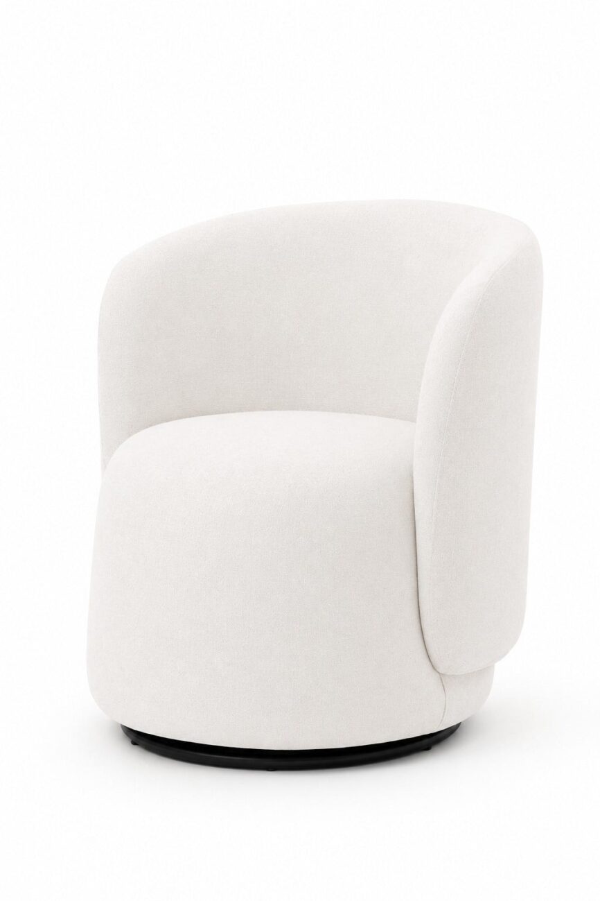 Areta Ivory Swivel Sofa Chair