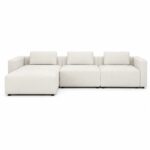 Emersyn Ivory 3 Seater Modular Sofa with Ottoman