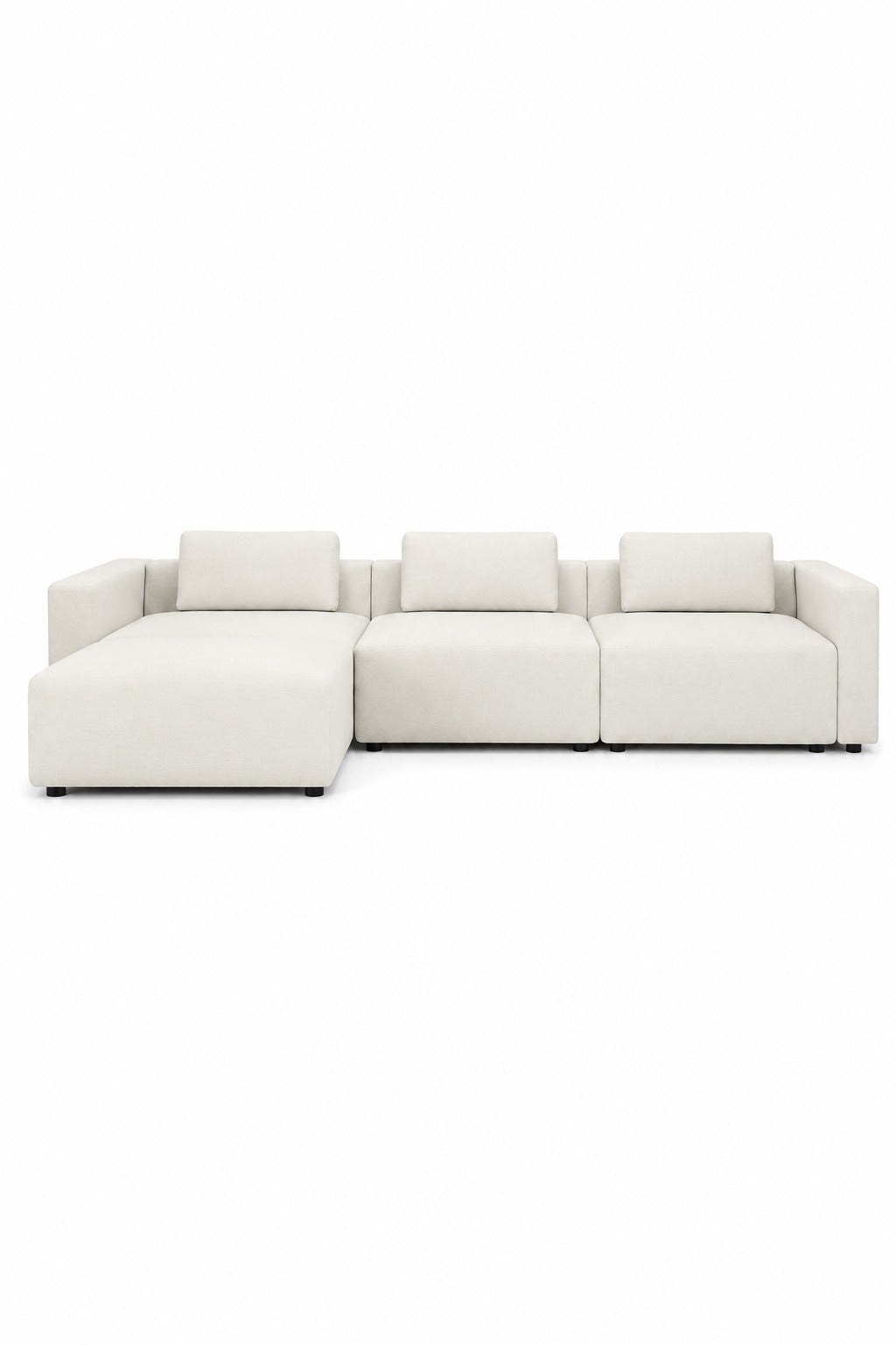 Emersyn Ivory 3 Seater Modular Sofa with Ottoman