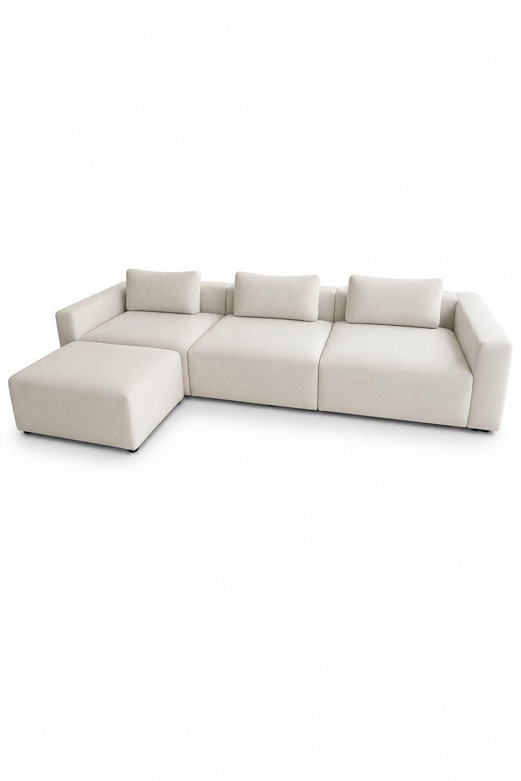 Emersyn Ivory 3 Seater Modular Sofa with Ottoman - Image 2