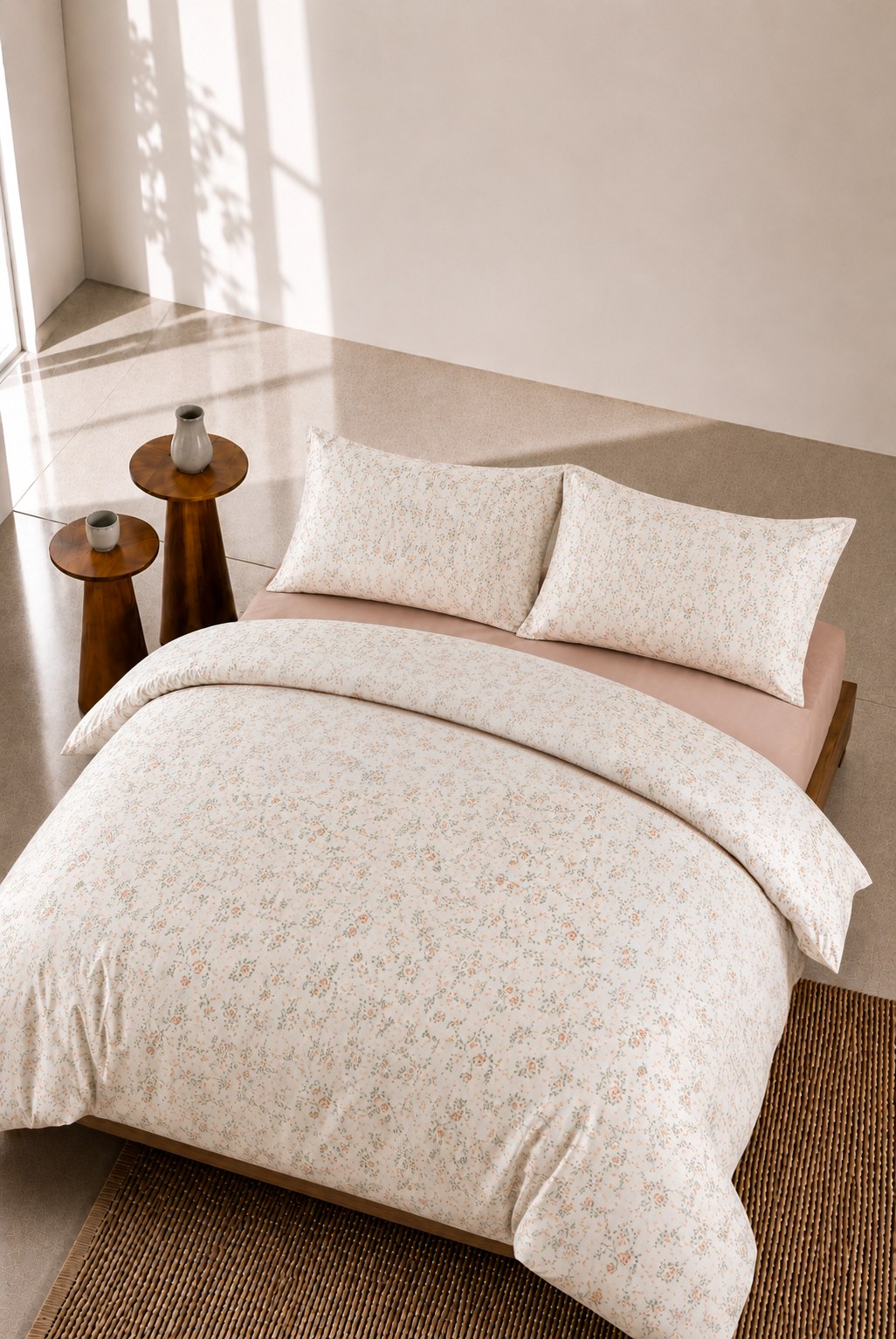 Avelis Blossom Floral Printed Queen Bedding Set Cotton