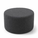 Mira Charcoal Round Pouf (60CMx33CM)
