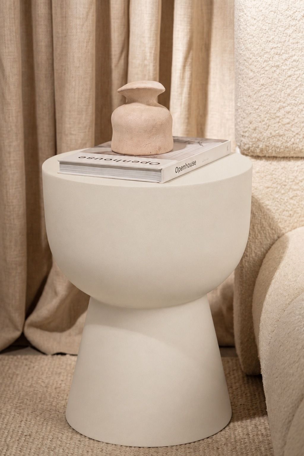 Hilary Off White Microconcrete Side Table