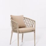 Arcela Beige Outdoor Dining Chair