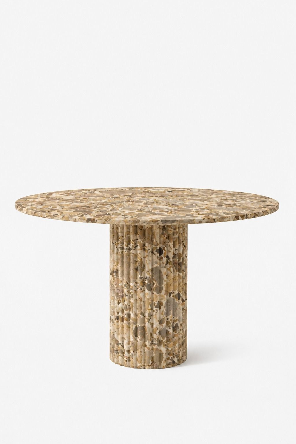 Claire Beige Terrazzo Round Dining Table