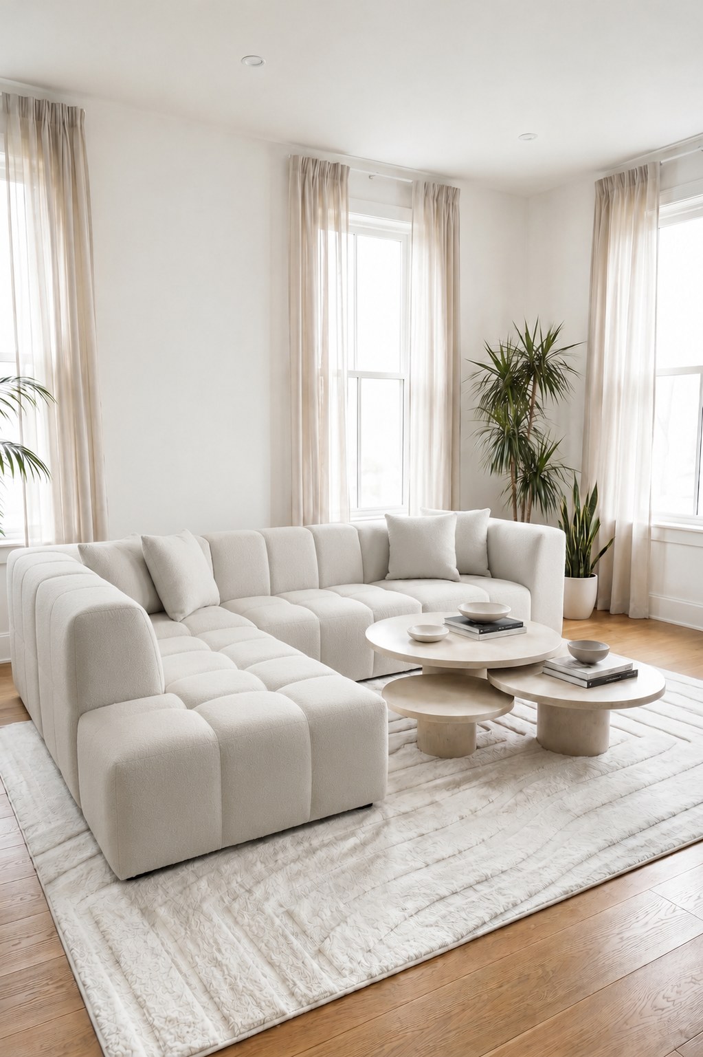 Marisa Ivory L-Shape Sofa - Image 2