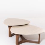 Eldora Travertine Finish Nesting Coffee Table