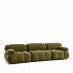 Nuvola Dusty Olive Velvet 3 Seater Sofa