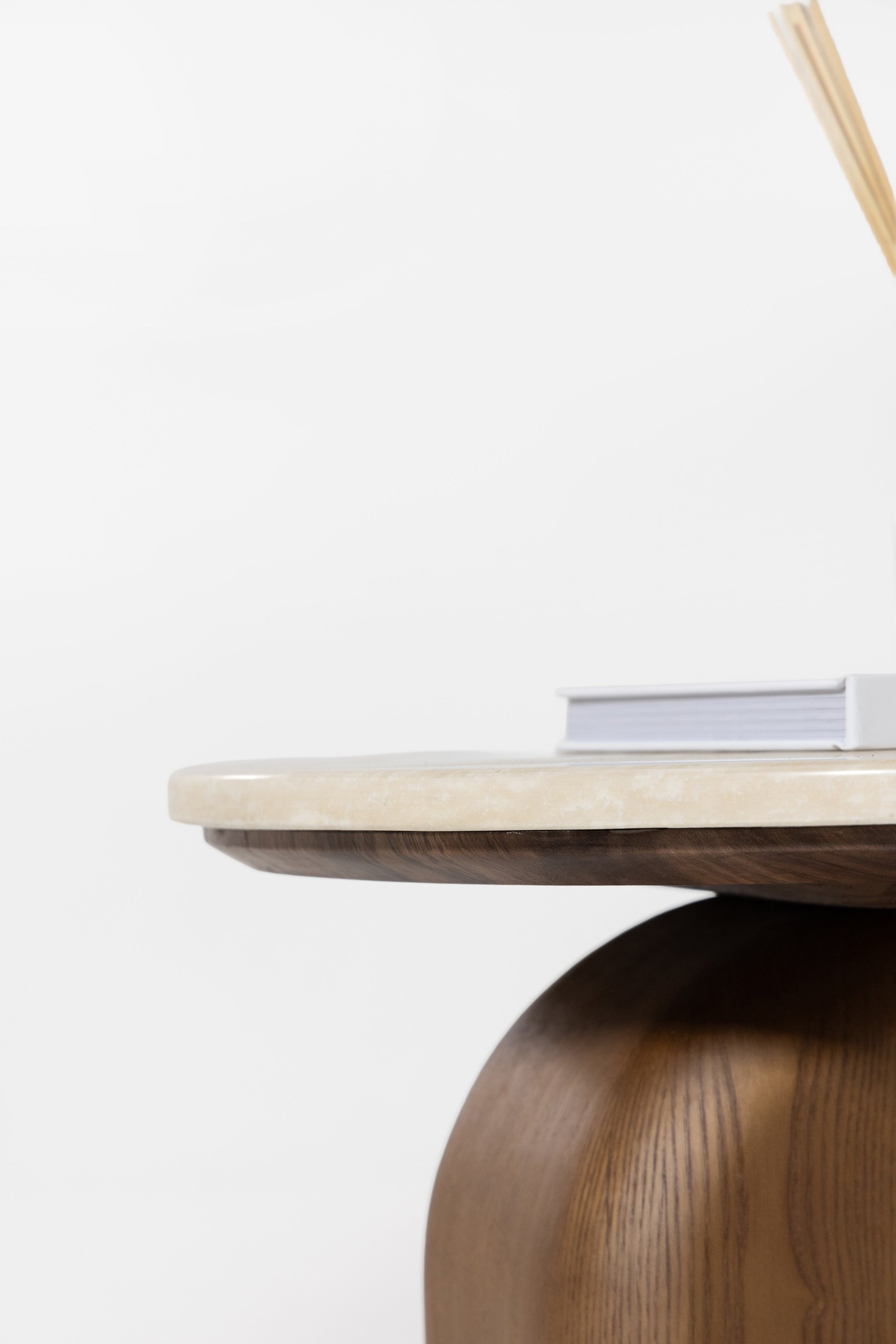 Selvaro Travertine Finish Marble Side Table - Image 3