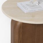 Selvaro Travertine Finish Marble Coffee Table