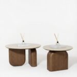 Selvaro Travertine Finish Marble Coffee Table