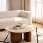 Selvaro Travertine Finish Marble Coffee Table