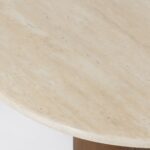 Selvaro Travertine Finish Marble Oval Coffee Table