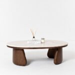 Arlina Ice Jade Finish Marble Coffee Table