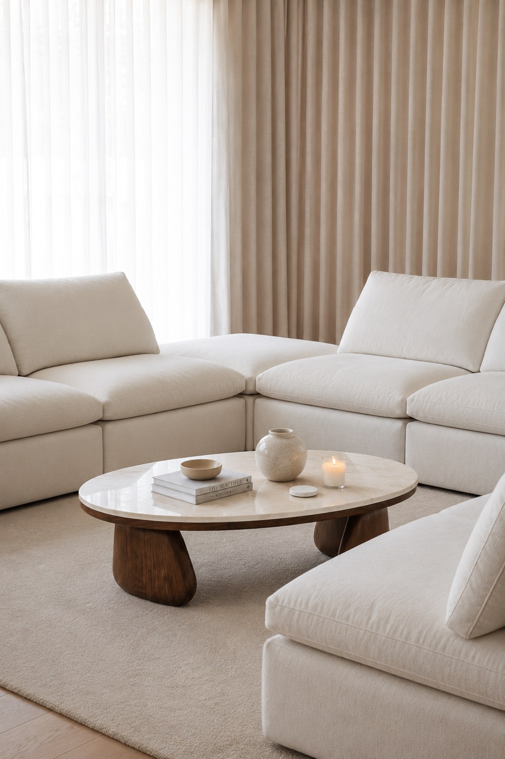Arlina Ice Jade Finish Marble Coffee Table - Image 3
