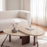 Morano Travertine Finish Marble Nesting Coffee Table