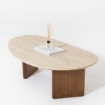 Morano Travertine Finish Marble Nesting Coffee Table