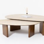 Morano Travertine Finish Marble Nesting Coffee Table