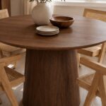 Vinci Walnut Round Dining Table