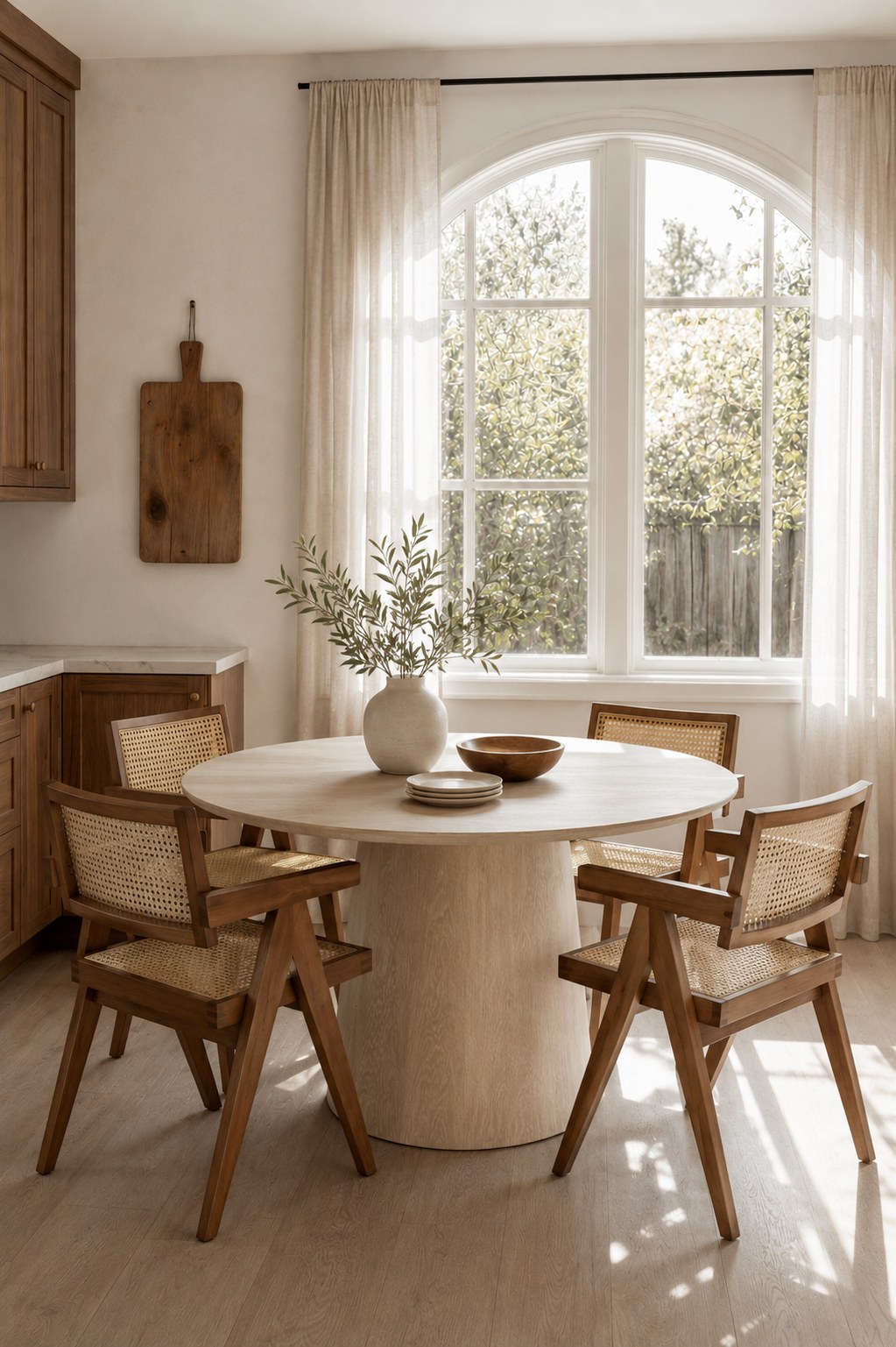 Vinci White Ash Round Dining Table