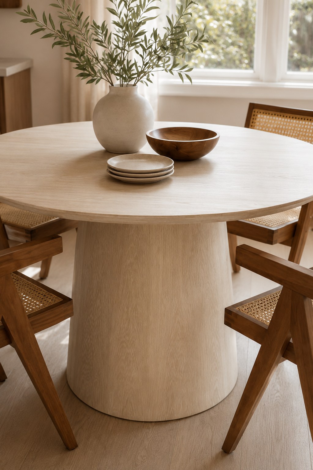 Vinci White Ash Round Dining Table - Image 2