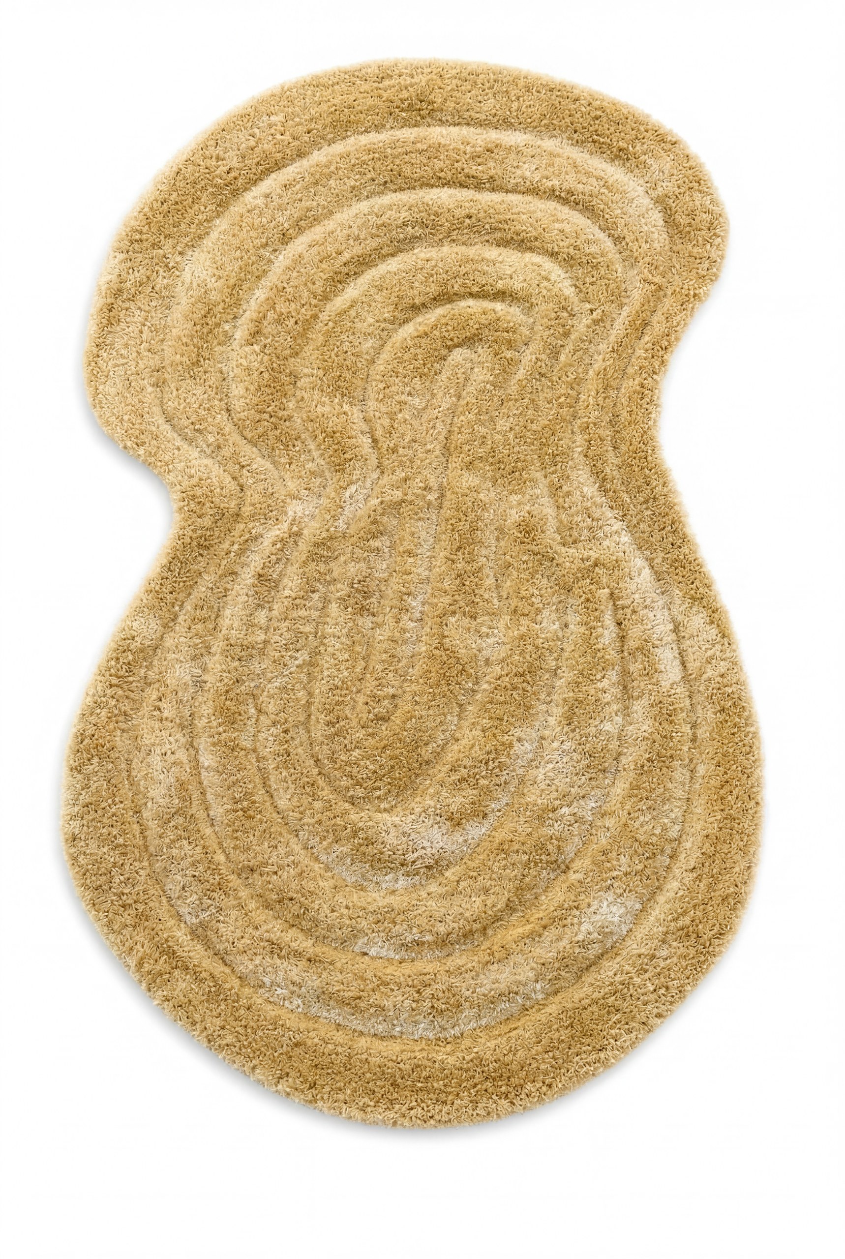 Nourea Sand Beige Carved Shaggy Area Rug