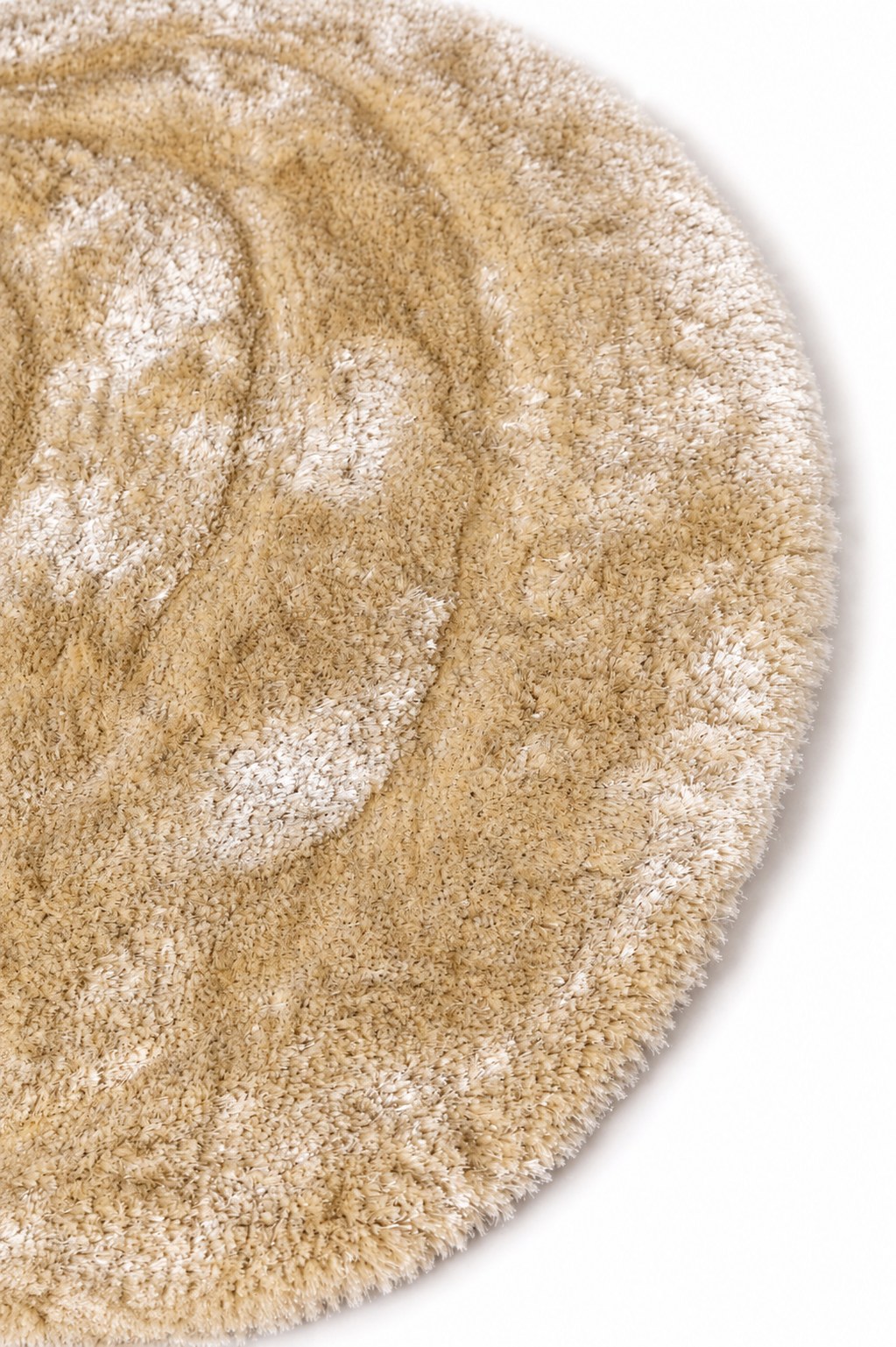 Nourea Sand Beige Carved Shaggy Area Rug - Image 2