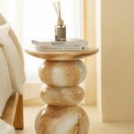Ambre Honey Onyx Finish Concrete Side Table