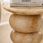 Ambre Honey Onyx Finish Concrete Side Table